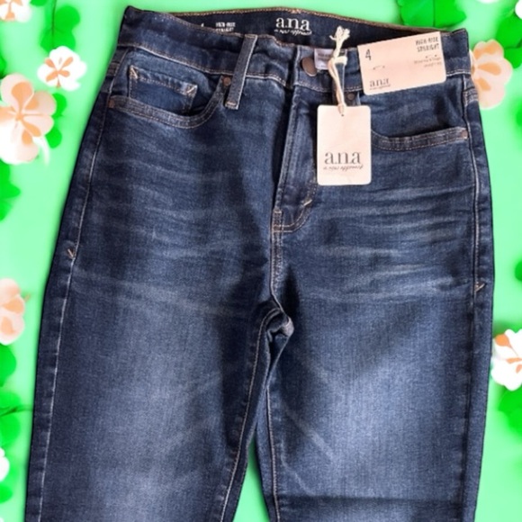 Women’s a.n.a Jeans High-Rise Dark Rinse Straight Leg Size 4 NWT - Picture 10 of 15